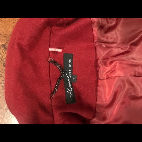 Kenneth Cole coat! Mid thigh, lined, red wool coat. Great condition ! - Picture 3 of 8